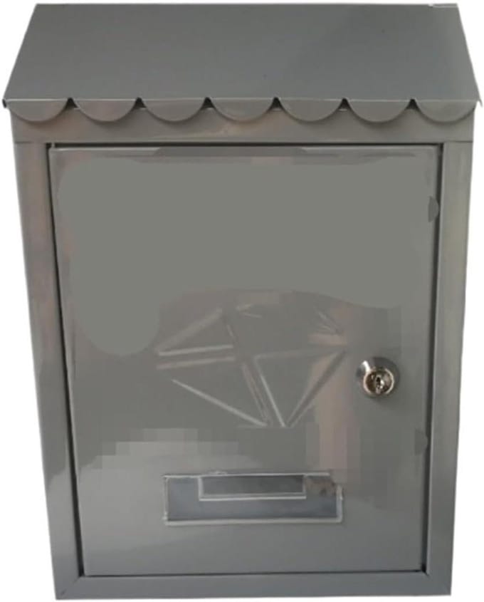Brievenbus Muur - Postbus Wandhouder - Post Ontvangen - Afsluitbaar met 2 sleutels - 21.7x7x30CM - Grijs