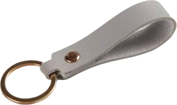 Jumada's - Stoere Leren Design Sleutelhanger - Grijs groen zand taupe -