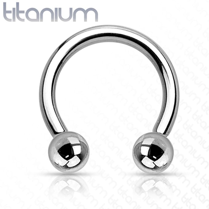 Piercing titanium horseshoe rond basis intern 1.2x8x3 - zilver - LMPiercings