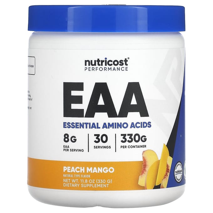 Nutricost, Atletische Prestaties, EAA Poeder, Perzik Mango, 11.8 oz (330 g)