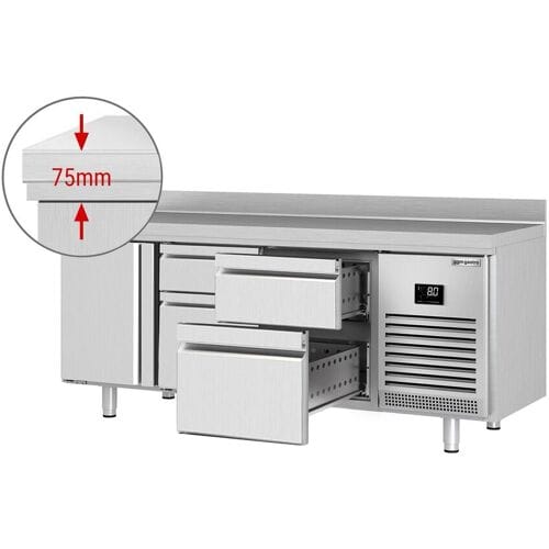 GGM Gastro Kühltisch Premium PLUS - 1960x700mm - mit 1 Tür - 4 Schubladen - mit Aufkantung
