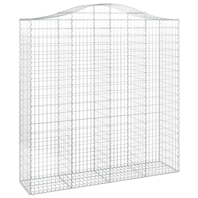 vidaXL - Schanskorf - gewelfd - 200x50x200/220 - cm - gegalvaniseerd - ijzer