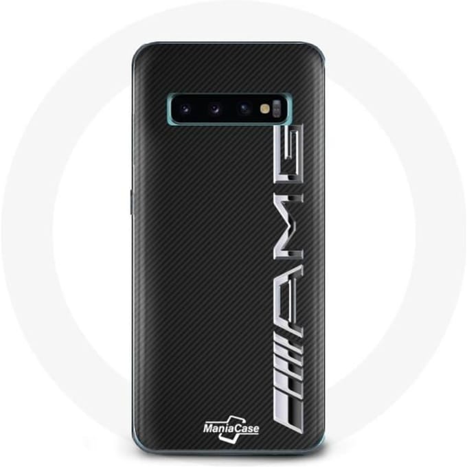Case voor Samsung Galaxy s10 plus Amg Logo Carbon Textuur zwart