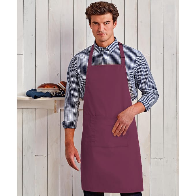 Premier Dames/Dames Kleuren Bipschort Met Zak / Werkkleding (Aubergine)