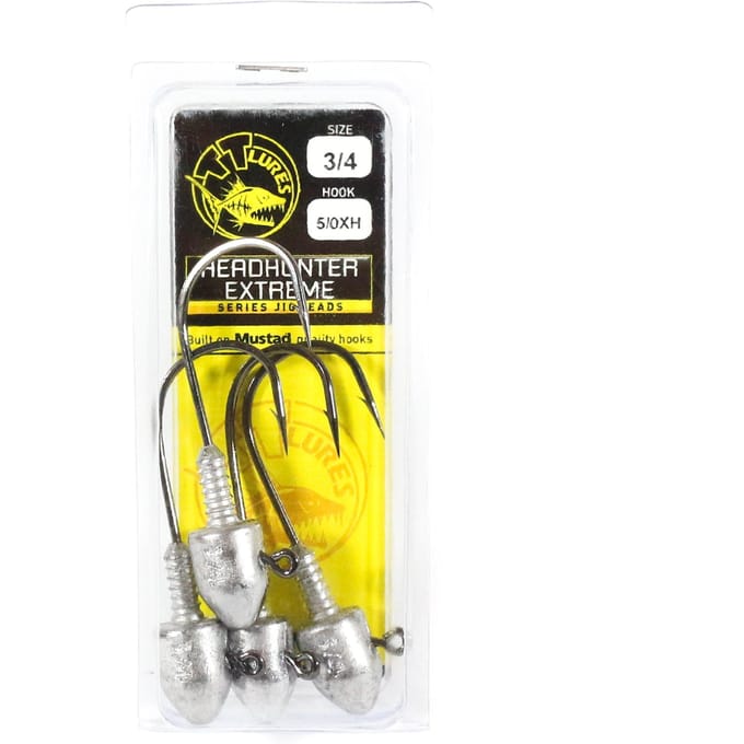 Tackle Tactics TT Head Hunter Extreme Tête plombée 3/4 oz 5/0 XH 4/paquet (1364) yellow