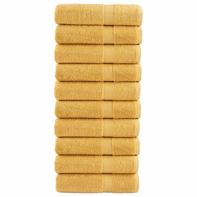 vidaXL - Badhanddoeken - SOLUND - 10 - st - 600 - g/m² - 100x150 - cm - goudkleurig