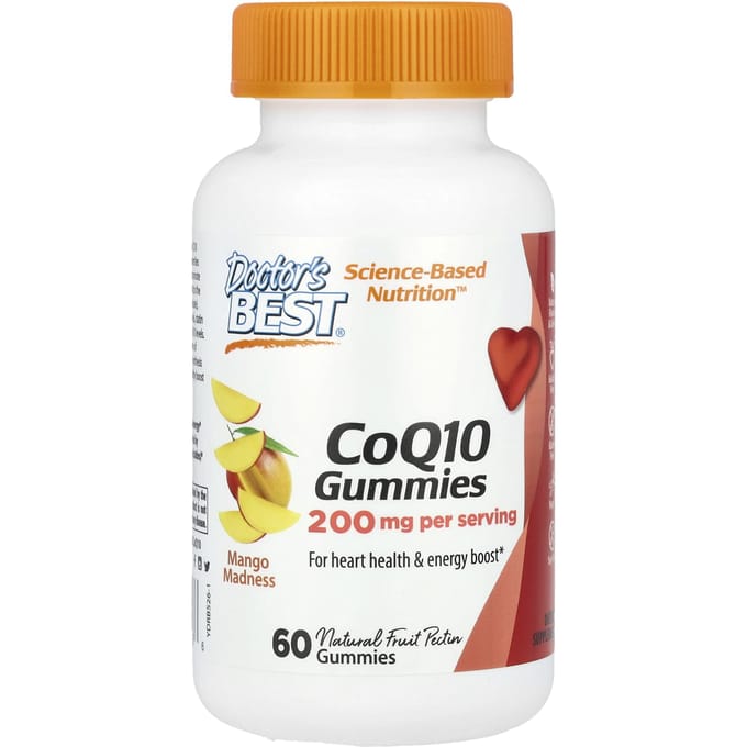 Doctor's Best, Gummies CoQ10, Mango Madness, 200 mg, 60 gummies (100 mg par bonbon gélifié)
