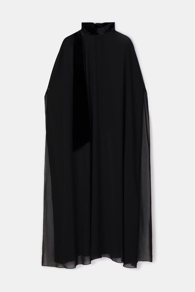Touché Privé - Oversized chiffon maxi-tuniek - Zwart - Dames