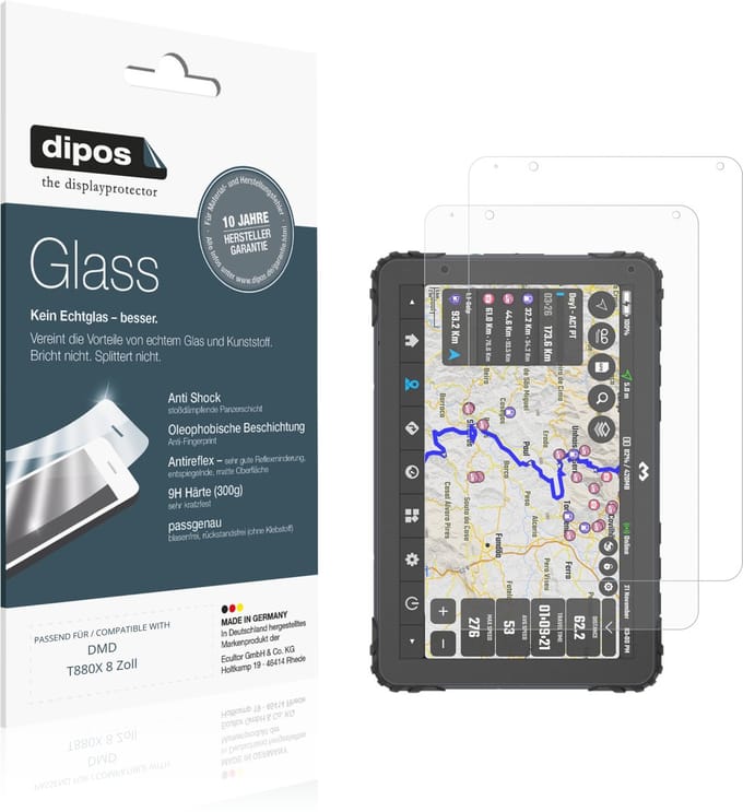 dipos – 2x Matte Pantserfolie geschikt voor DMD T880X 8 Zoll | 9H Screenprotector