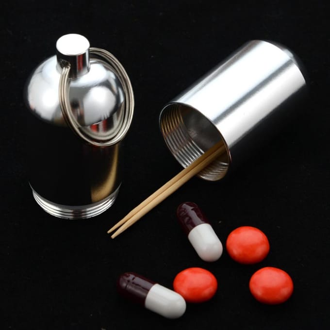 3 Stuks Pillendoosje Oxidatie Gekleurde Aluminiumlegering Draagbaar Luchtdicht Medicijndoosje Container white