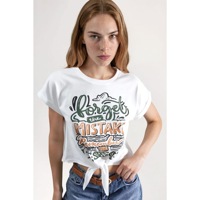 Geprinte Crop T-Shirt