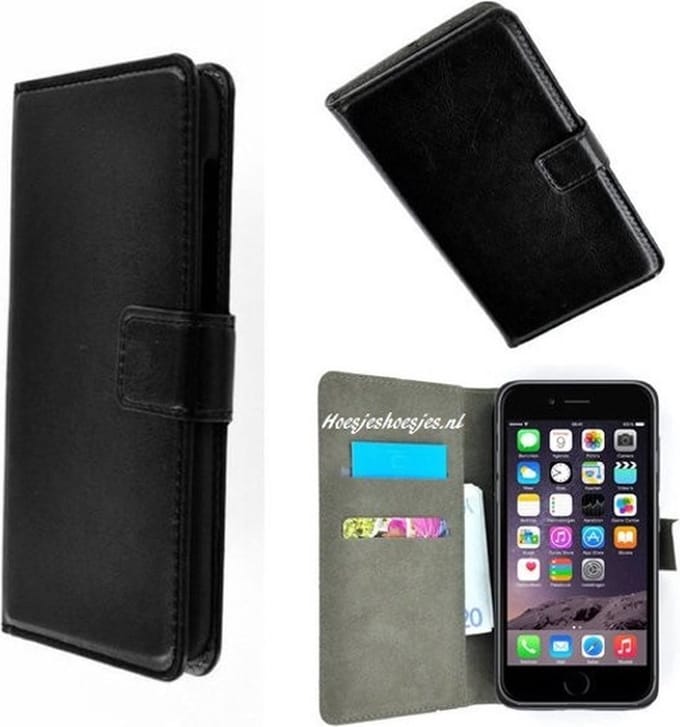 Geschikt voor Apple iPhone 7 Smartphone Hoesje Wallet Bookstyle Case P Zwart