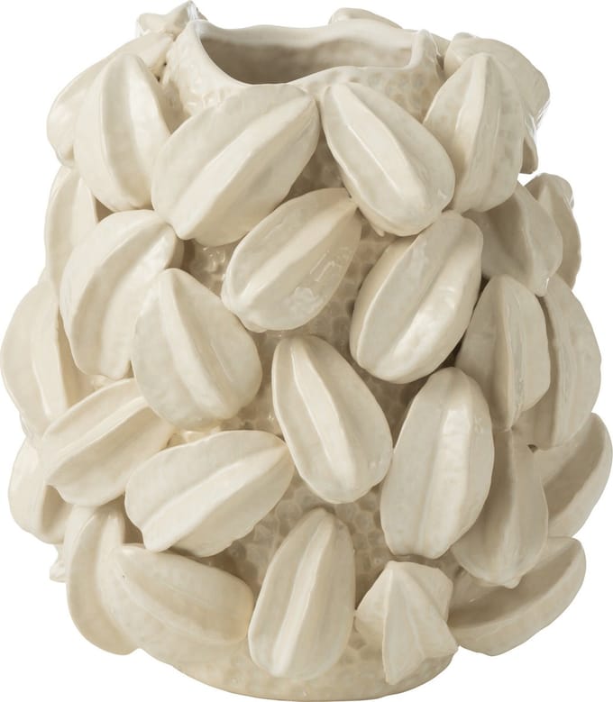 J-Line vaas Botanica Cacao Hoog - keramiek - beige - Ø 30.5 cm