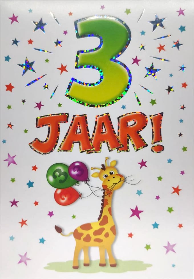 Verjaardagskaart - That Funny Age - 3 jaar - Met Envelop - Per stuk
