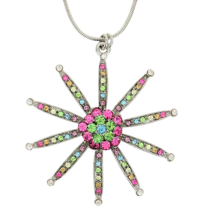 Behave - Ketting met multi-color bloem hanger - Modeaccessoire voor speelse en kleurrijke looks
