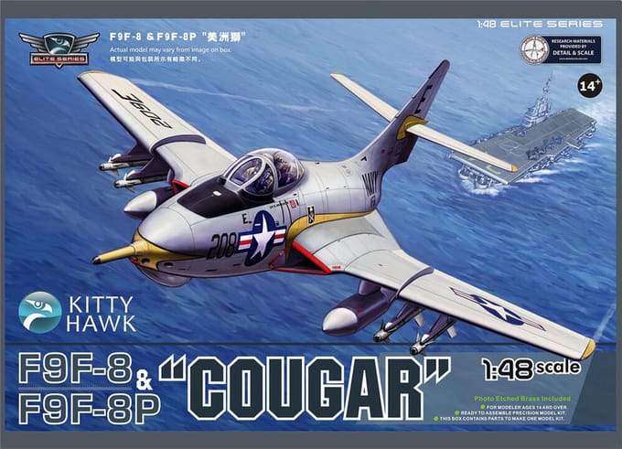 Kitty Hawk KH80127 F9F-8/F9F-8P Cougar (2 in 1) Schaal 1:48