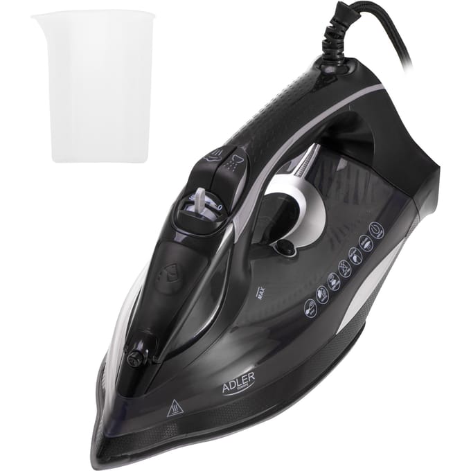 Stoomstrijkijzer vermogen 3100 W, keramische voet, automatische uitschakeling, zwart