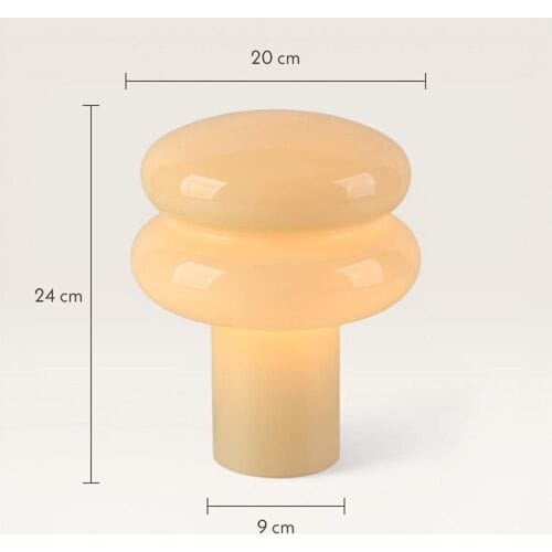 LUSENZ Elistro - Design Tafellamp Wit 25 cm - Nachtkast lampje - Gebroken wit - Glas -  E27 fitting - Met aan/uit-schakelaar