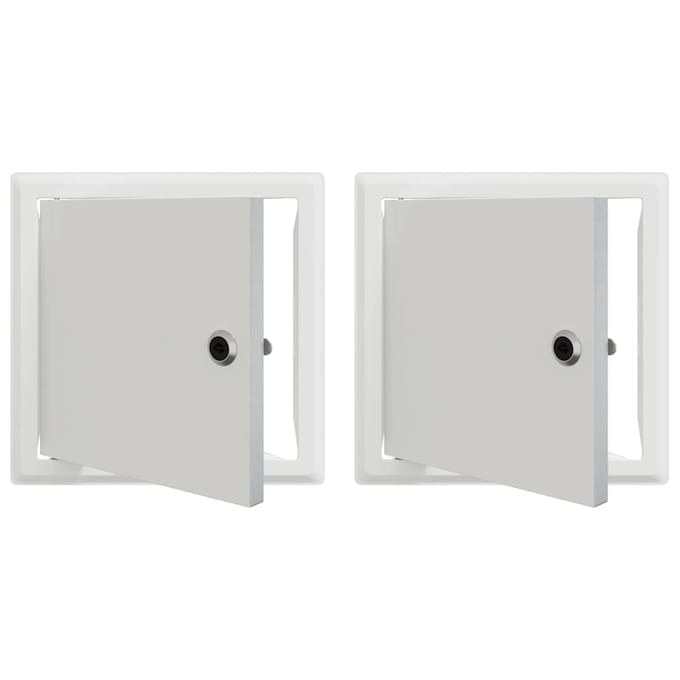 vidaXL - Access - Panel - 2 - st - Wit - 23 - x - 23 - x - 3 - cm - Staal