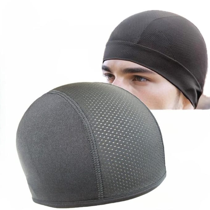 Helmmuts - Fietsmuts - Helm muts - Sneldrogend – Ventilerend - Mutsje - Heren - Zwart - Maat one size -LOUZIR