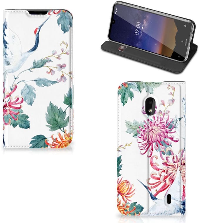 Nokia 2.2 Hoesje maken Bird Flowers