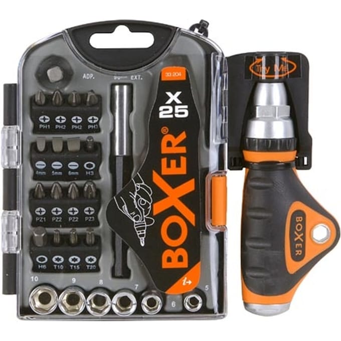 BOXER® Dopsleutel- en Bitset 25-delig - Ratelset met Doppen & Bits - Gereedschapset voor Auto, Klussen & Werkplaats - Compacte Opbergkoffer
