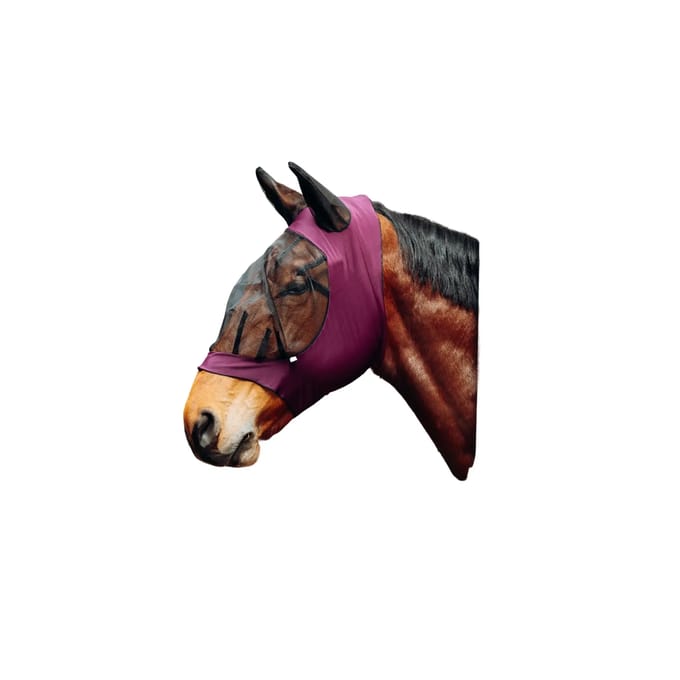 Horze Zacht Stretch Vliegenmasker, Dark Red, Pony