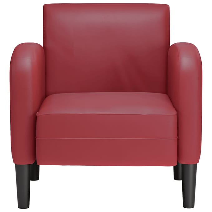 vidaXL - Fauteuil - met - armleuningen - 54 - cm - kunstleer - wijnrood