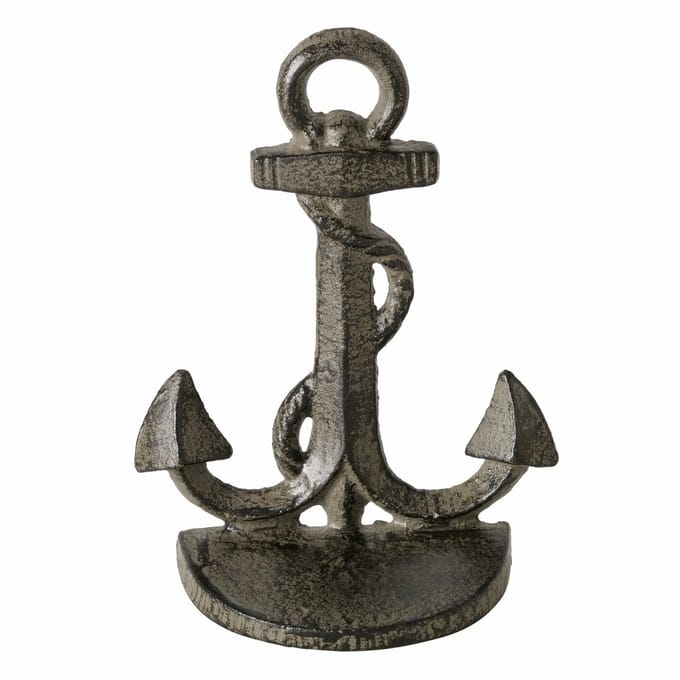 Boltze Deurstopper Anker - 1 kg - grijs - metaal - H18 cm - deurstop - binnendeur en buitendeur