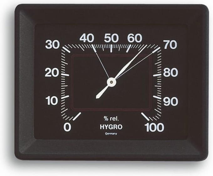 TFA hygrometer analoog zwart 10x8cm