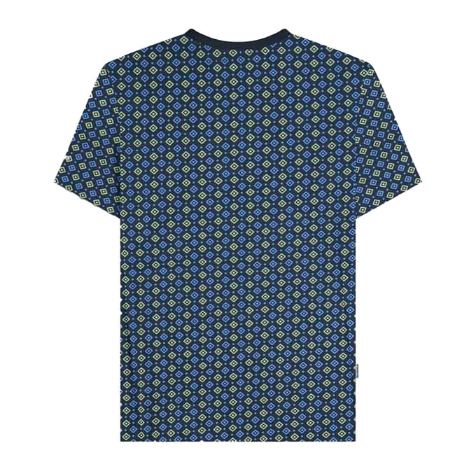 Lambretta Heren SS25 Geometrisch T-shirt (Marine/Basil)