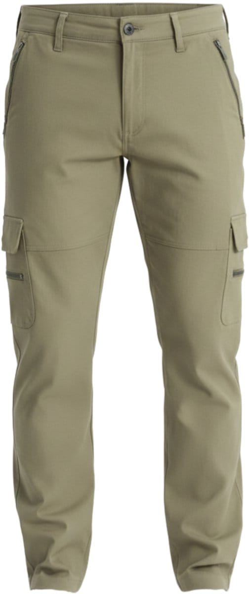 OMBRE Broek - Regular Fit - Katoen - Rits Olijfgroen M
