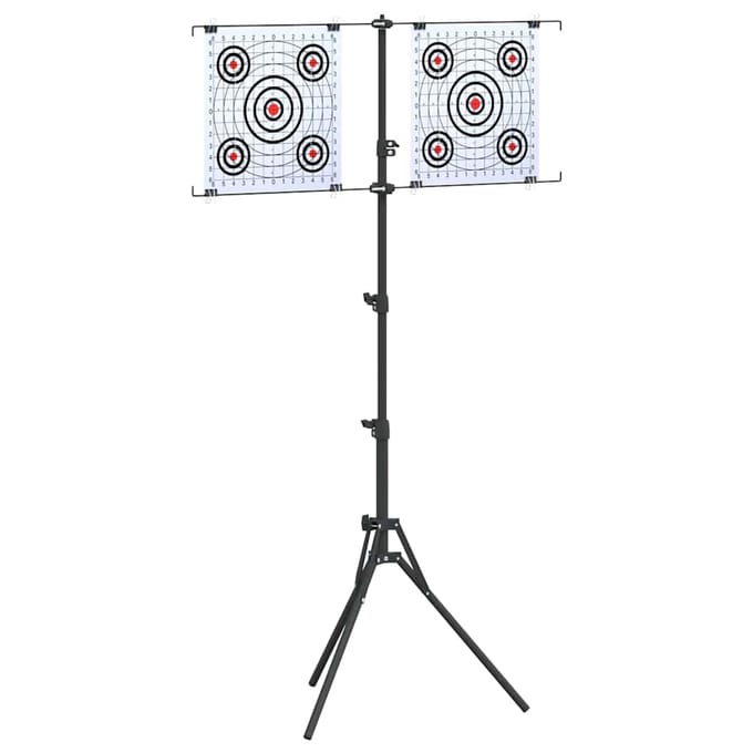 vidaXL Doelstandaard Zwart en Wit 82,5 x 51 x 150 cm Metaal