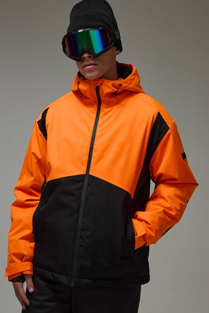 Heren Actieve Ski Waterdichte Colour Block Jas | Size Medium