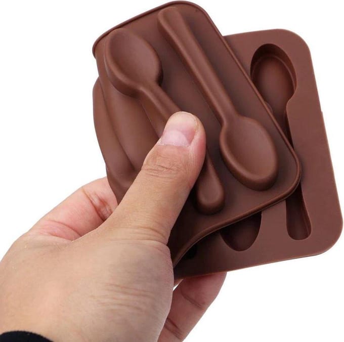BukkitBow - Chocolade Mal - Siliconen Chocolade Vorm - Fondant Mal - 3D Lepelvorm voor Taartdecoratie - Bruin