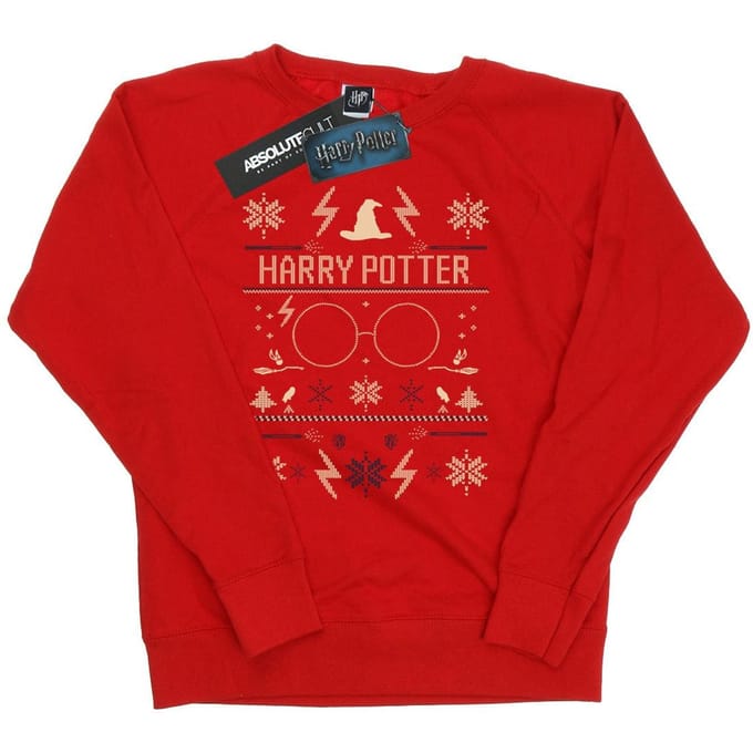Harry Potter Dames/Dames Sweatshirt met Kerstpatroon (Rood)