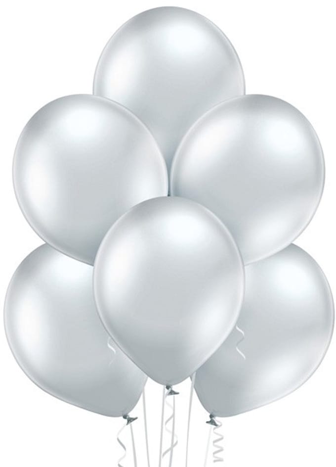 Standaard Ballonnen (30cm) - 601 Glossy Zilver - 100 stuks