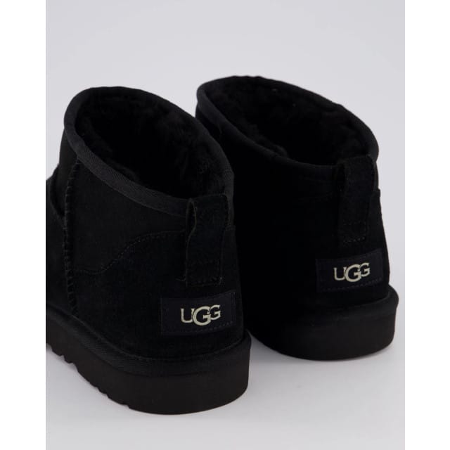 UGG® Classic Ultra Mini for Men in Black, Size 9, Shearling/Polyester/Wool