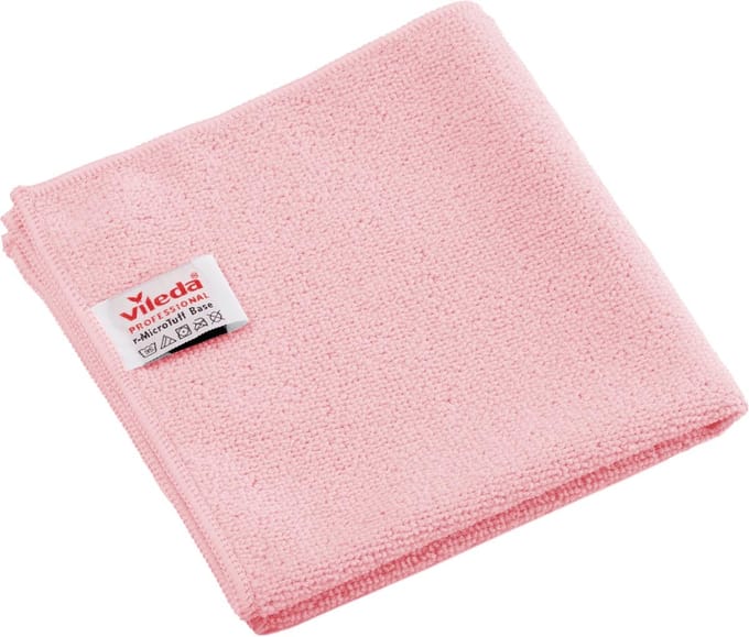 Vileda Professional r-MicroTuff Base microvezeldoek | pak van 5 stuks | rood