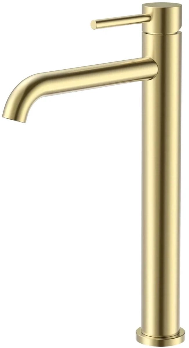 DutchLine - Thin Coldstart Hoge Wastafelkraan – Geborsteld messing Goud