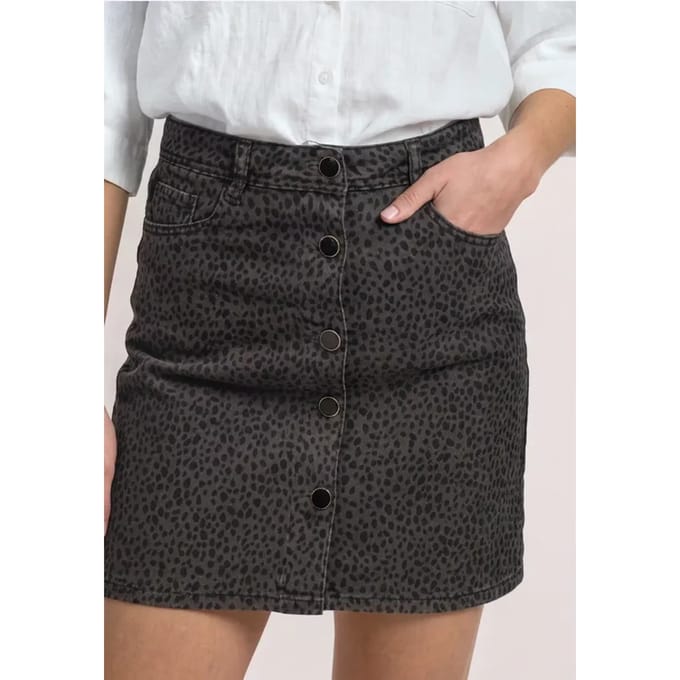 Kniehoge rok met luipaardprint
