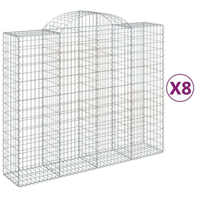 vidaXL - Schanskorven - 8 - st - gewelfd - 200x50x160/180 - cm - ijzer