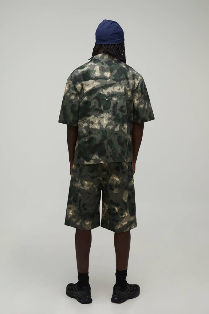 Parachute Fit Camo Twill Gecoördineerde Short | Khaki | Size 32