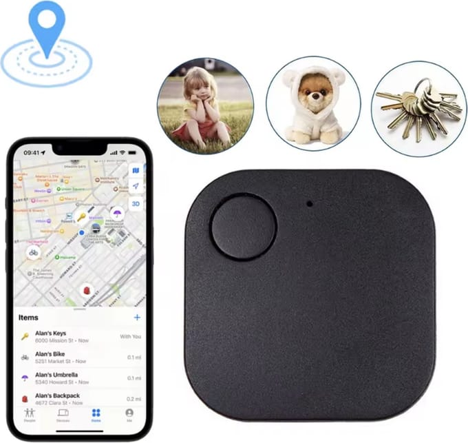 CHPN - Keyfinder - Sleutelvinder - GPS Tracker - Bluetooth - Mini - Zwart - Applicatie - Klein - Voor al uw Sleutels - Koffertracker - Tracker - Keytracker