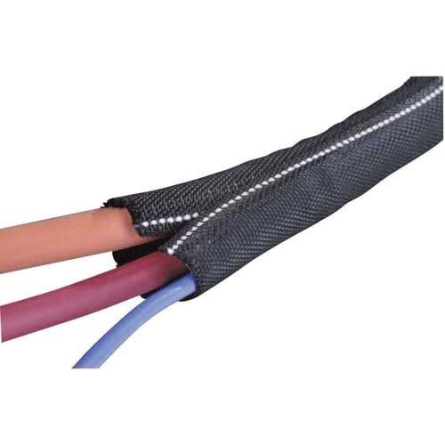 HellermannTyton 170-01100 Twist-In-FR 05 Gevlochten slang Zwart, Wit Polyester 4 tot 5 mm per meter