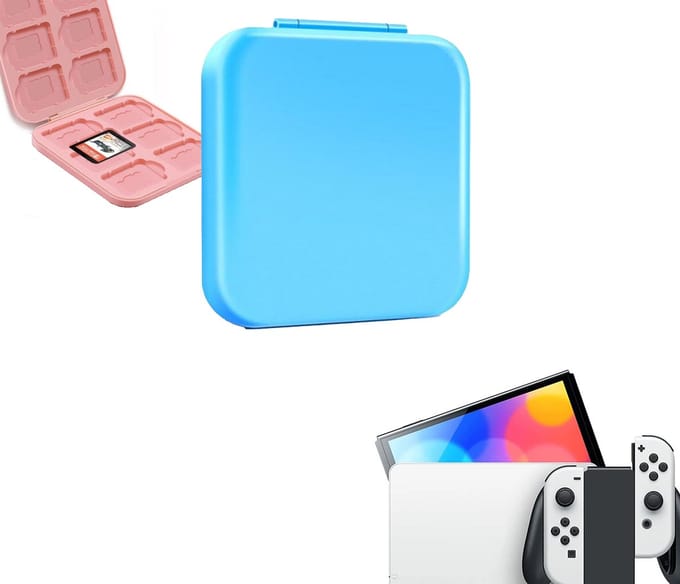 Gadgetpoint - Cassettehouder - Spelhouder - Opberg box - Cassette box - Accessoires geschikt voor Nintendo Switch - Lichtblauw