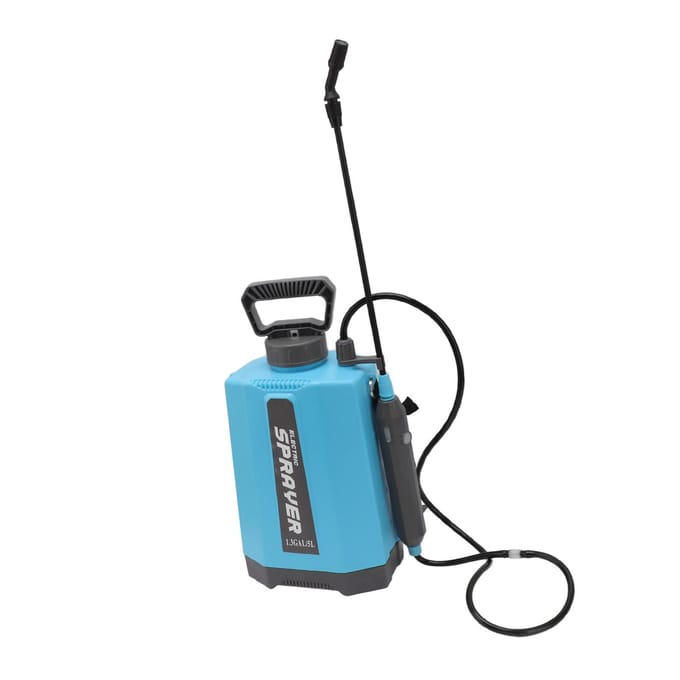 Pulvérisateur à batterie avec 3 buses de brumisation monté sur l'épaule, pulvérisateur électrique multifonctionnel de jardin bleu
