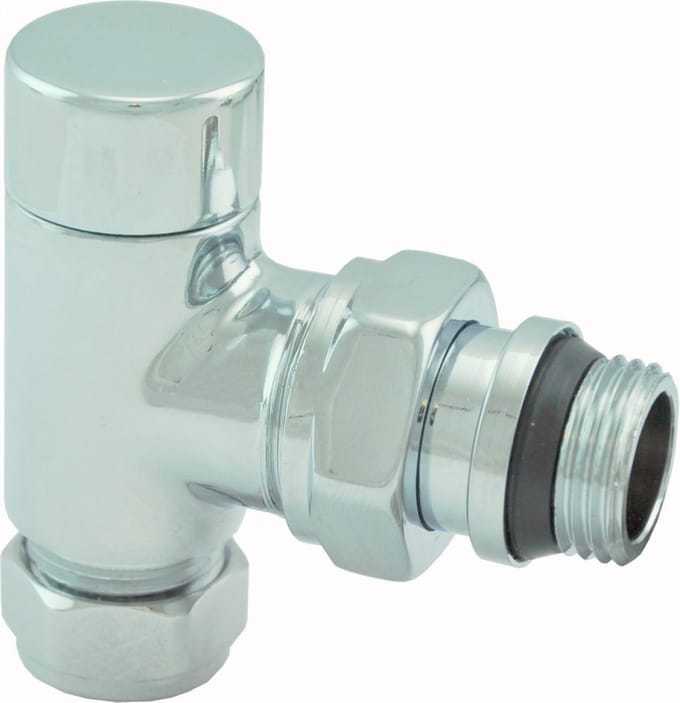 Sanifun luxe voetventiel 1/2 inch met knel aansluiting 15 mm haaks