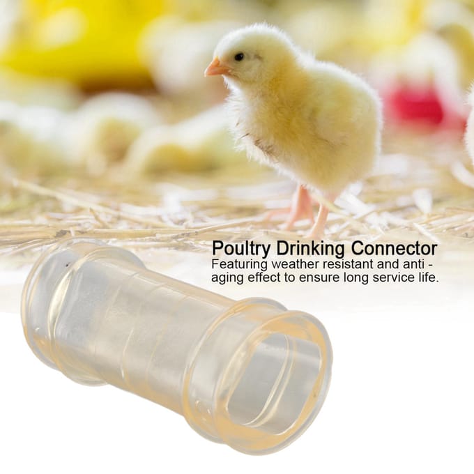 10 stuks Plastic Kippenhok Vee Pluimvee Voederen Drinkwater Pijp Adapter Connector Wit wit