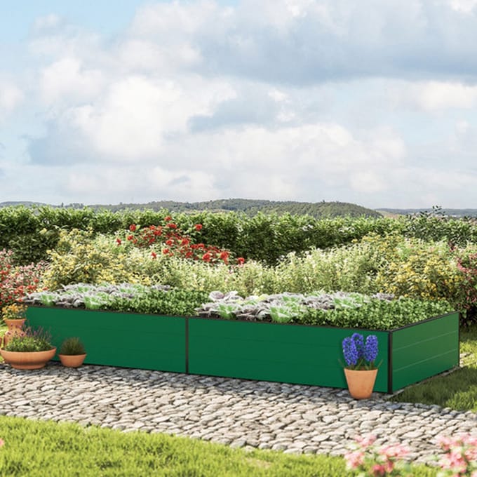 297 x 119 x 39 cm Moestuinbak Halfsize, Groen